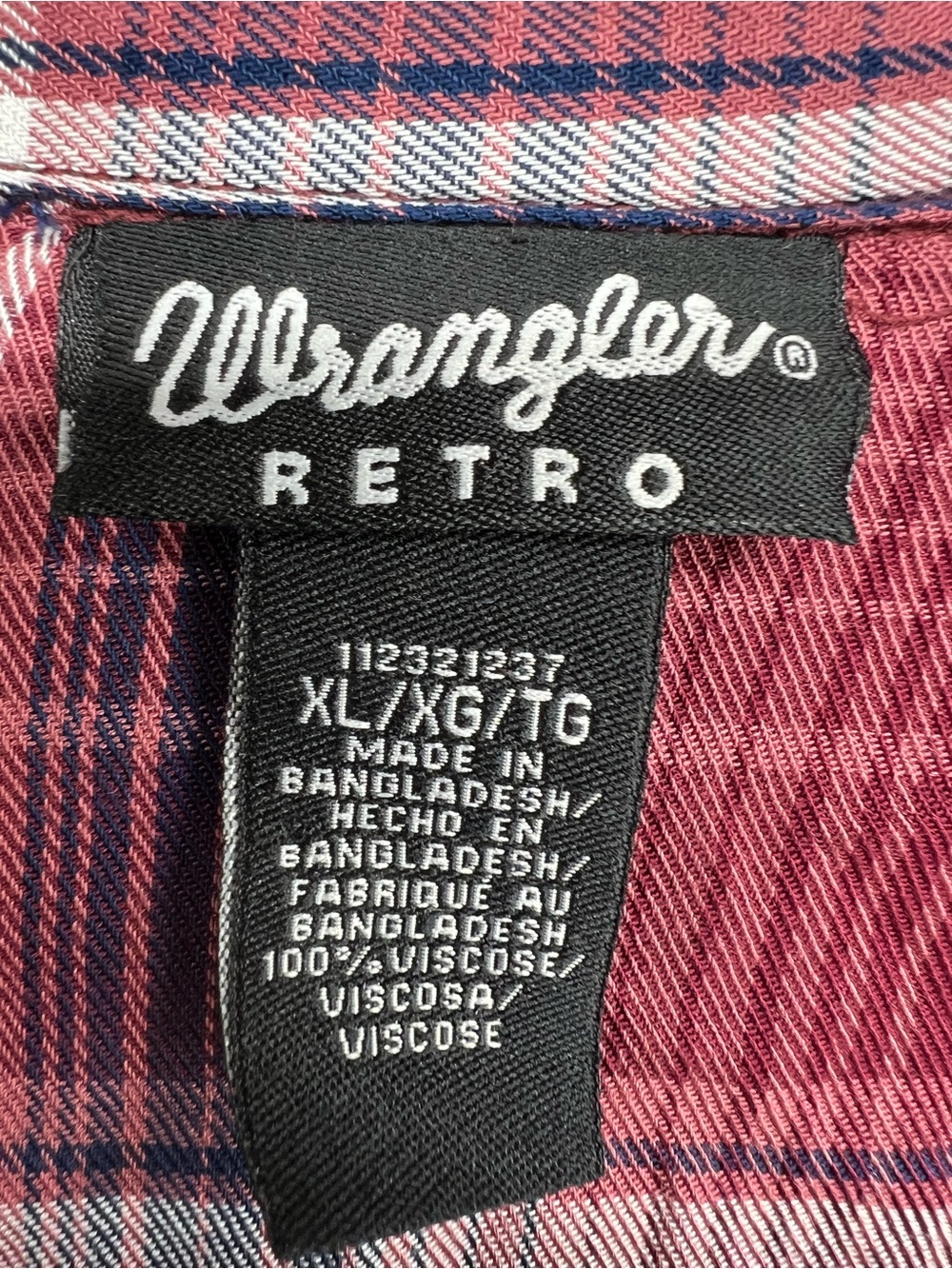 Wrangler Retro Plaid Pearl Snap Western Button Down Long Sleeve Shirt Womens XL - Picture 8 of 8